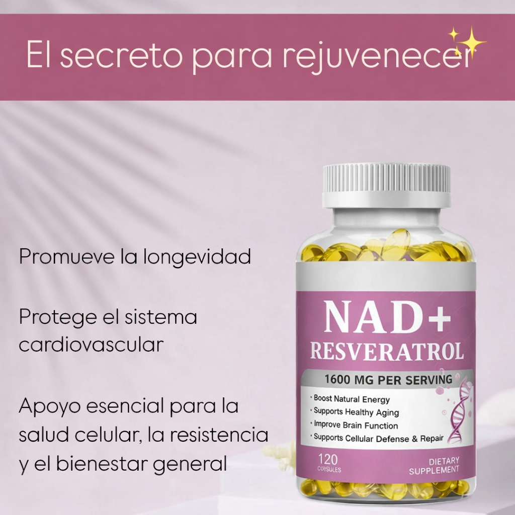 NAD+ Liposomal con Resveratrol para Energía y Longevidad