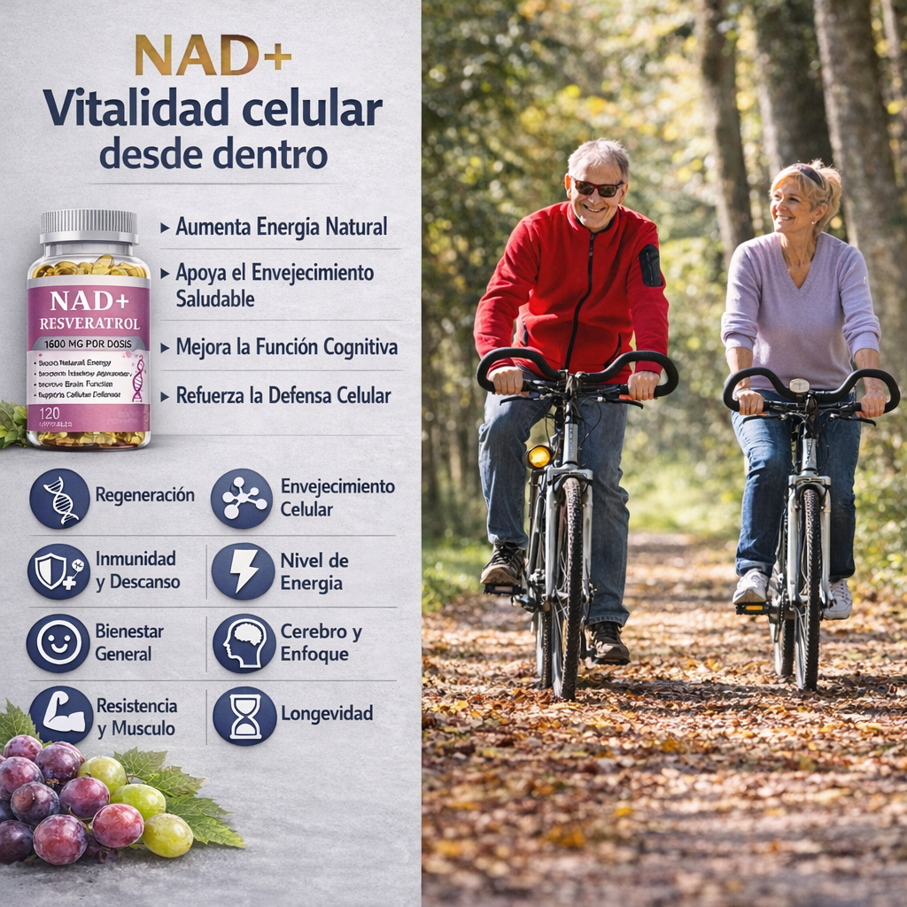 NAD+ Liposomal con Resveratrol para Energía y Longevidad